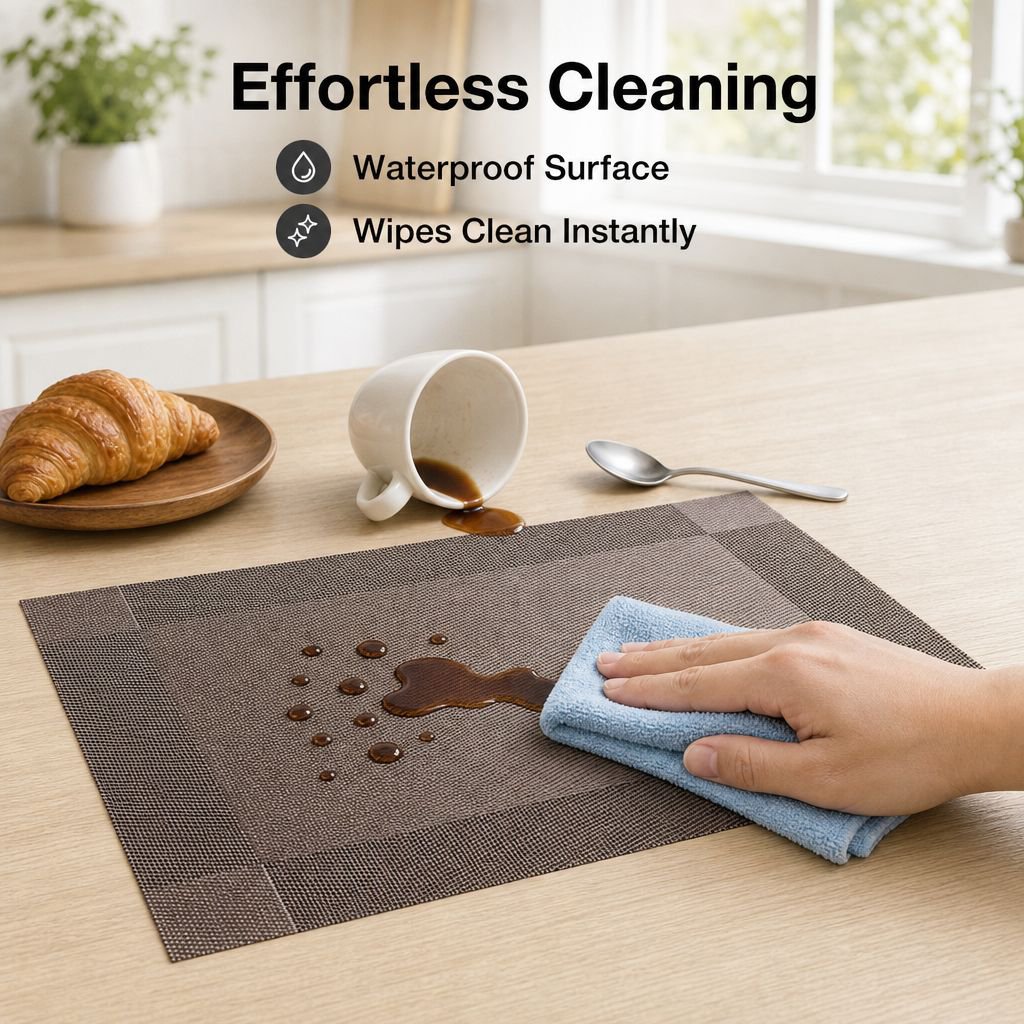 Antibacterial Non-slip Heat-resistant Table Mat, Household Mold-proof Coaster, Woven Dining Placemat