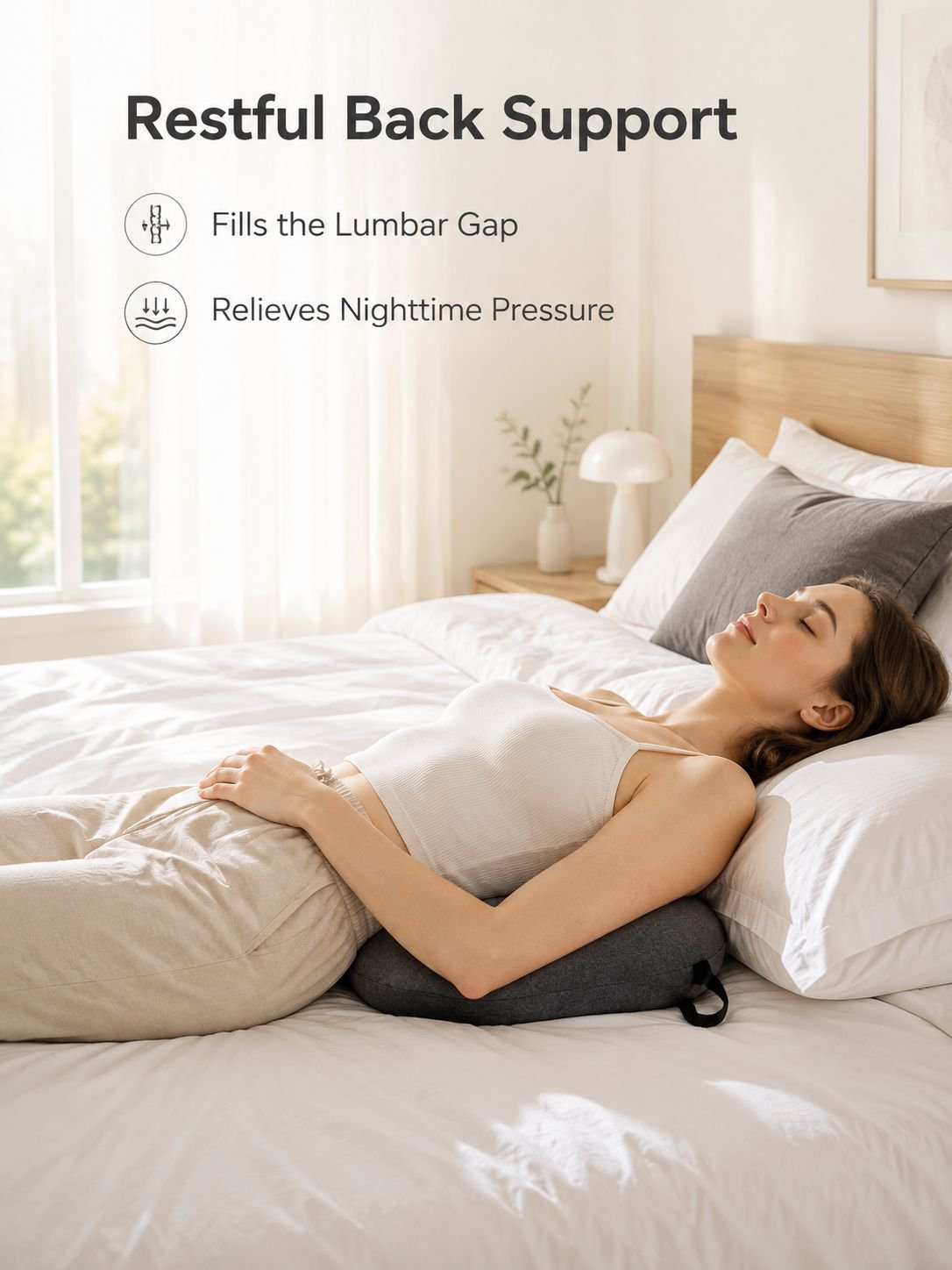 Sleep lumbar support pillow memory