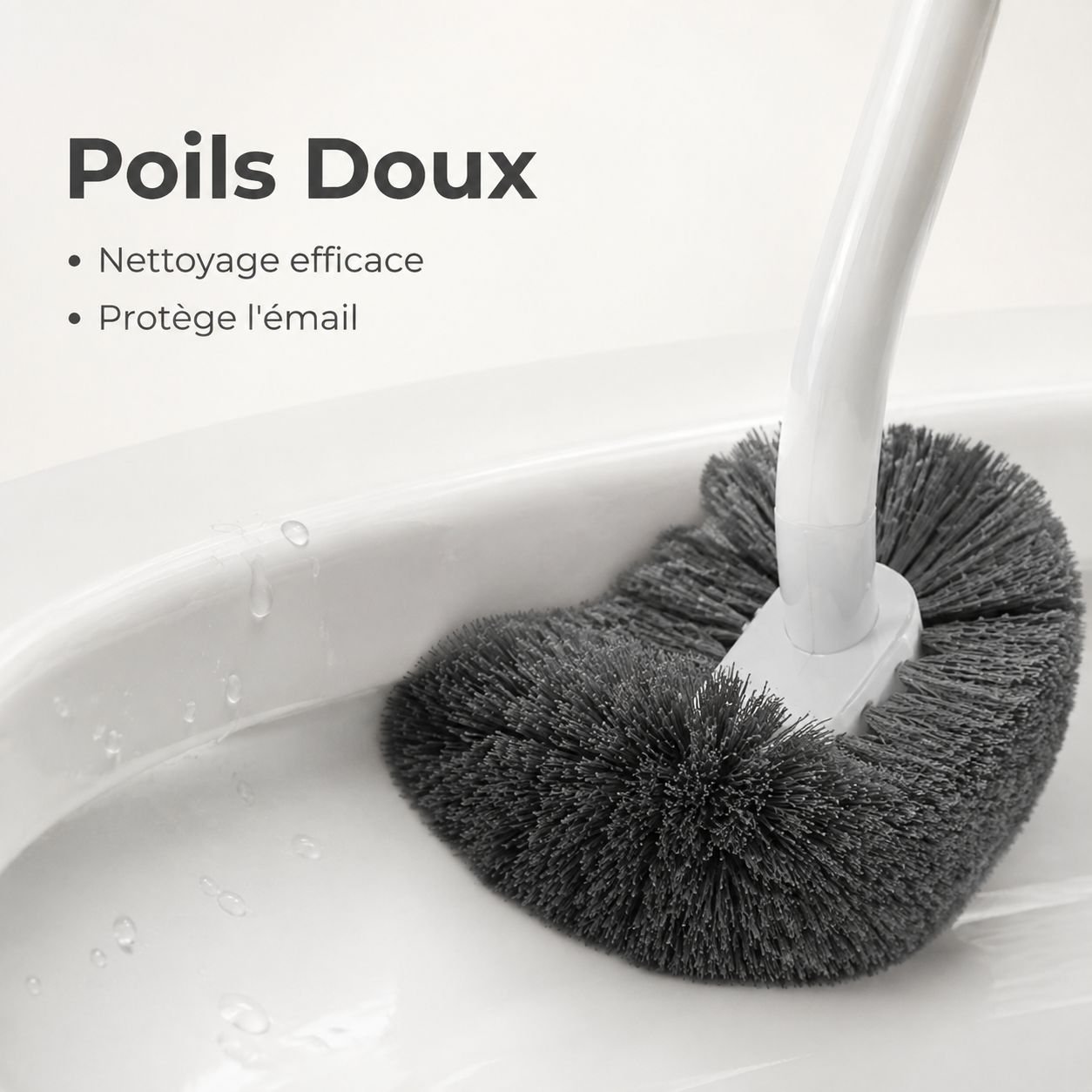 Brosse WC murale à long manche