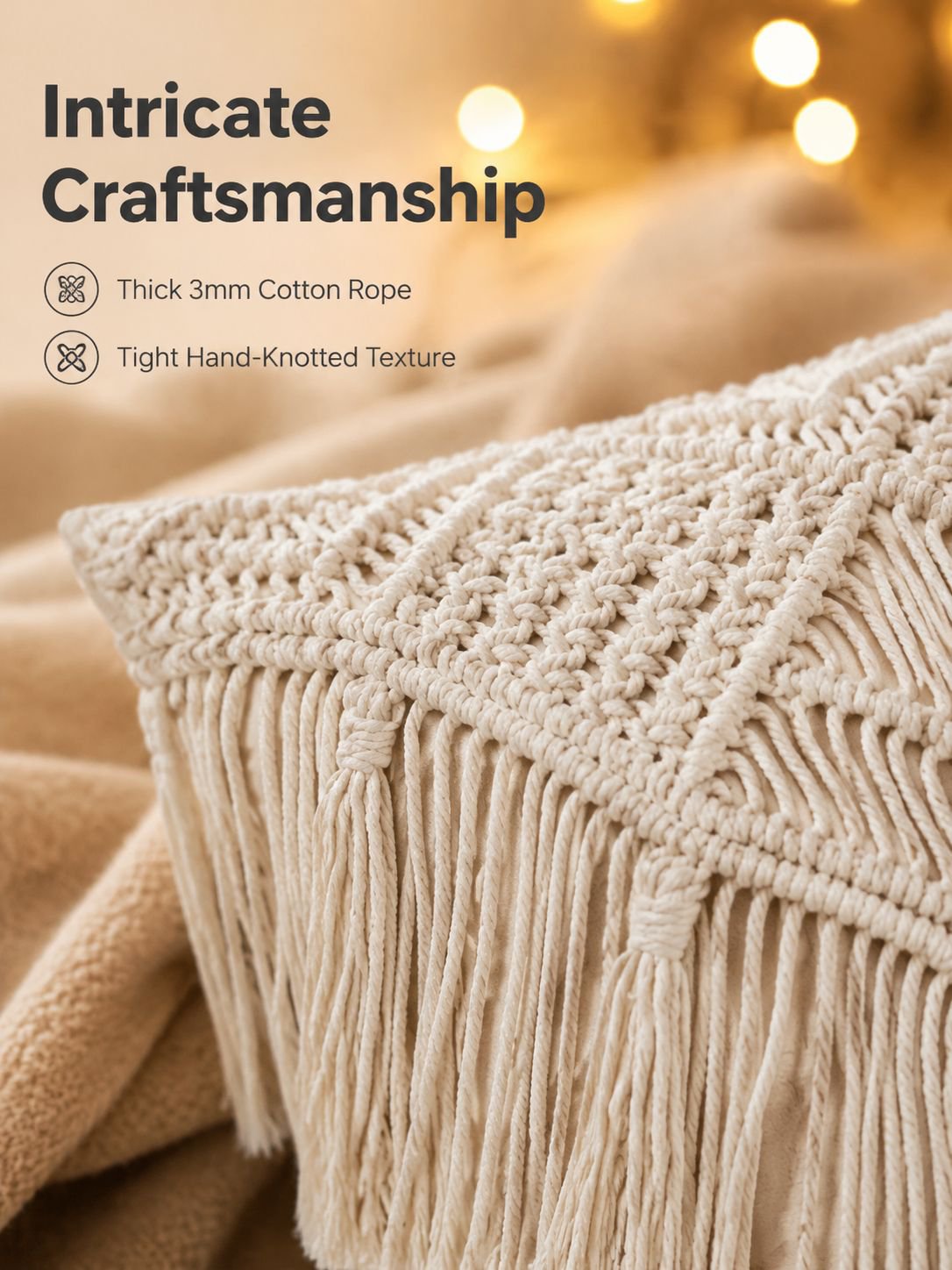 Woven Cotton Rope Pillowcase