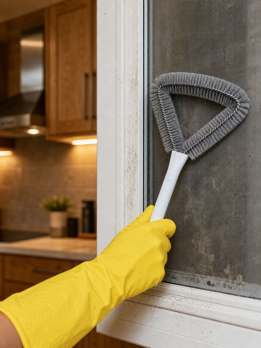 Detailansicht der Borsten der JMY Fensterbürste