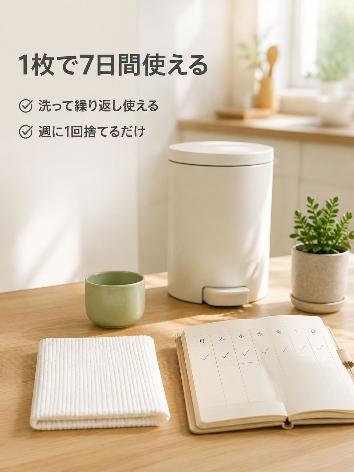 引き出し式キッチン布巾、使い捨て、厚手、週1回の清掃用クロス