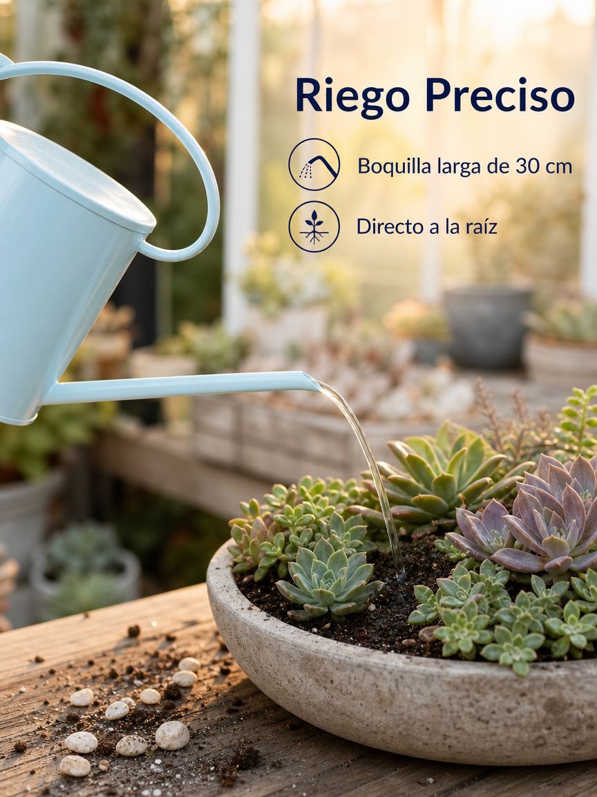 Regadera de gran capacidad con boquilla larga