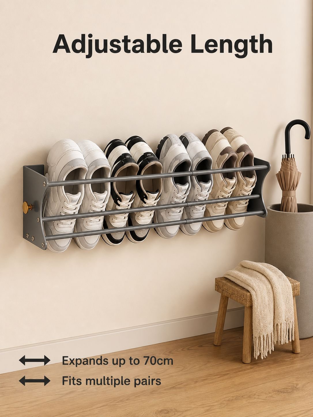 Over-the-Door No-Drill Slipper Storage Rack