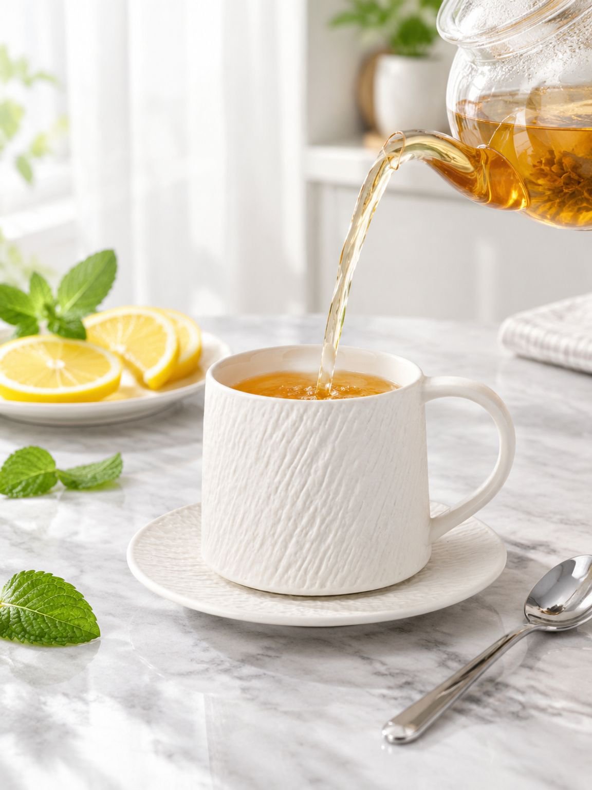 Sophisticated vintage coffee cup and saucer set on a wooden table