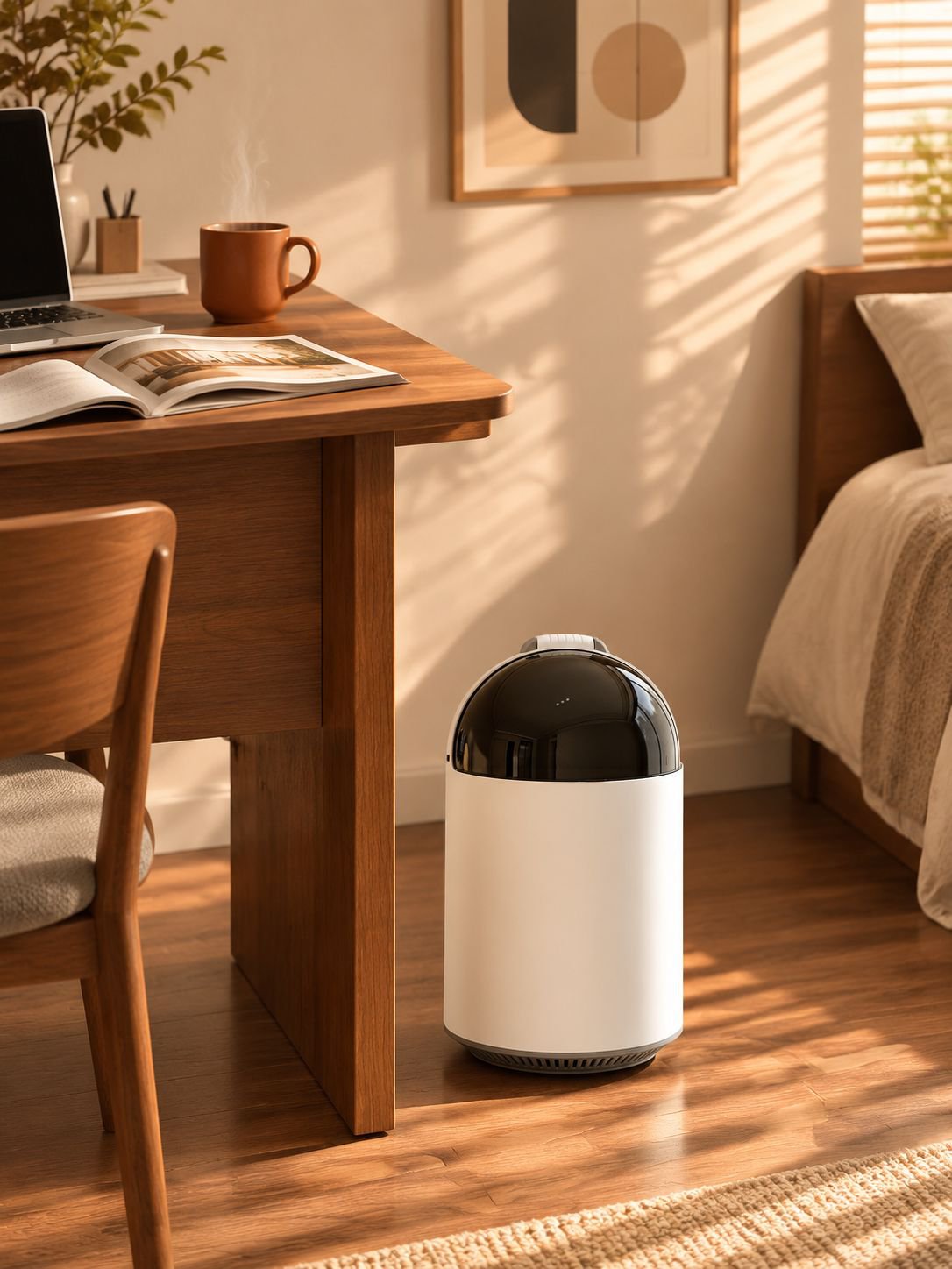Tapa automática del cubo de basura para una mayor higiene.