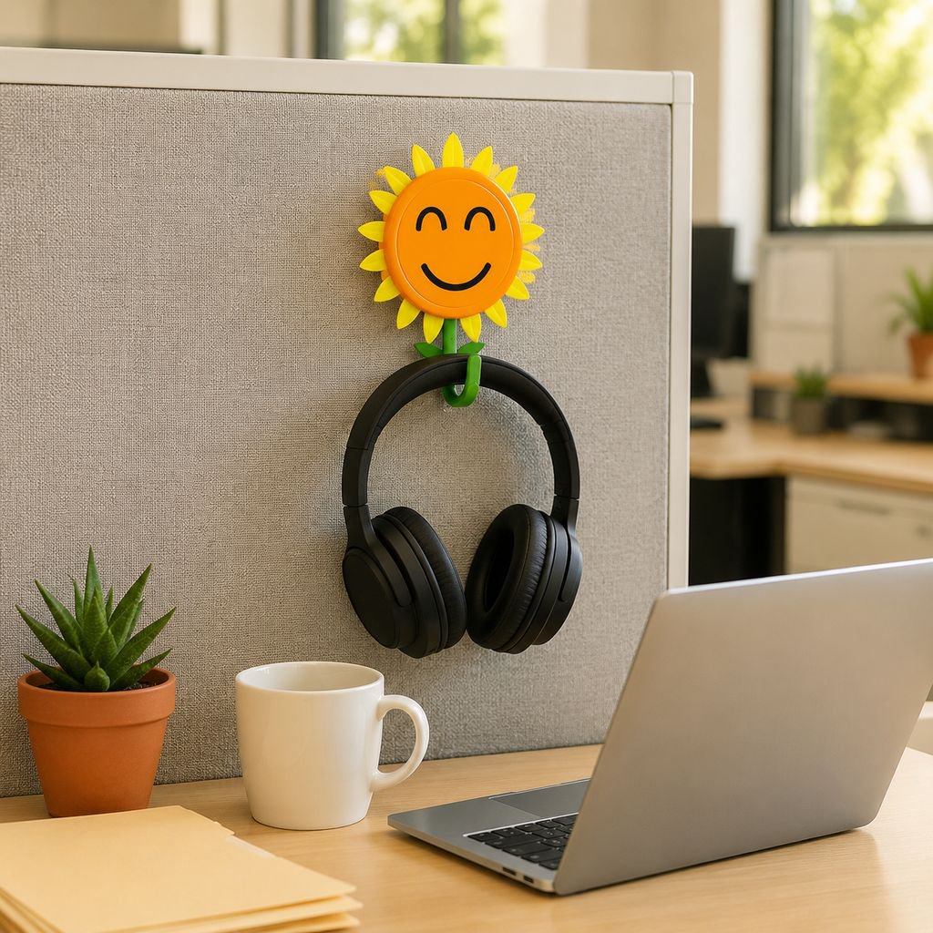 Sunflower design retractable hook for bedside convenience