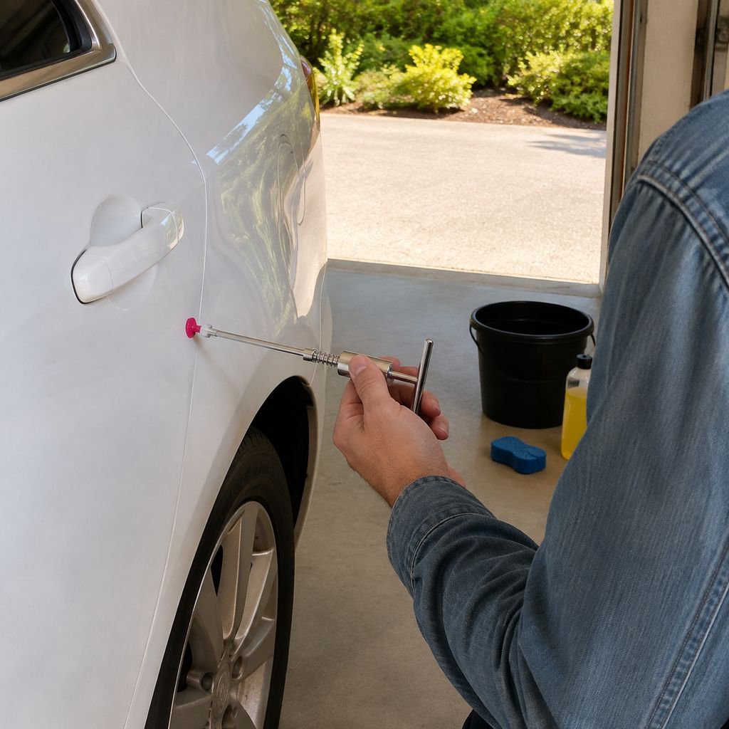 Automotive dent repair tools, sheet metal repair kits, automotive repair pullers, and automotive scr
