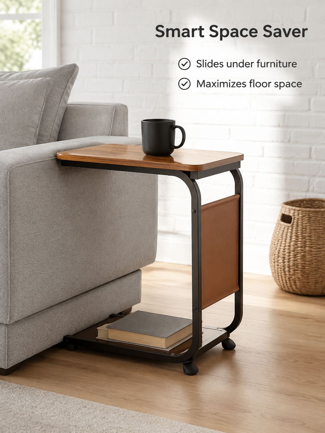 Compact corner coffee table for living room small spaces