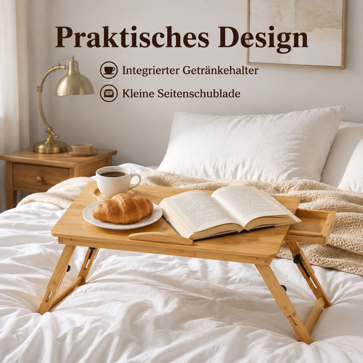Klappbarer Computertisch/kleiner Schreibtisch fürs Bett