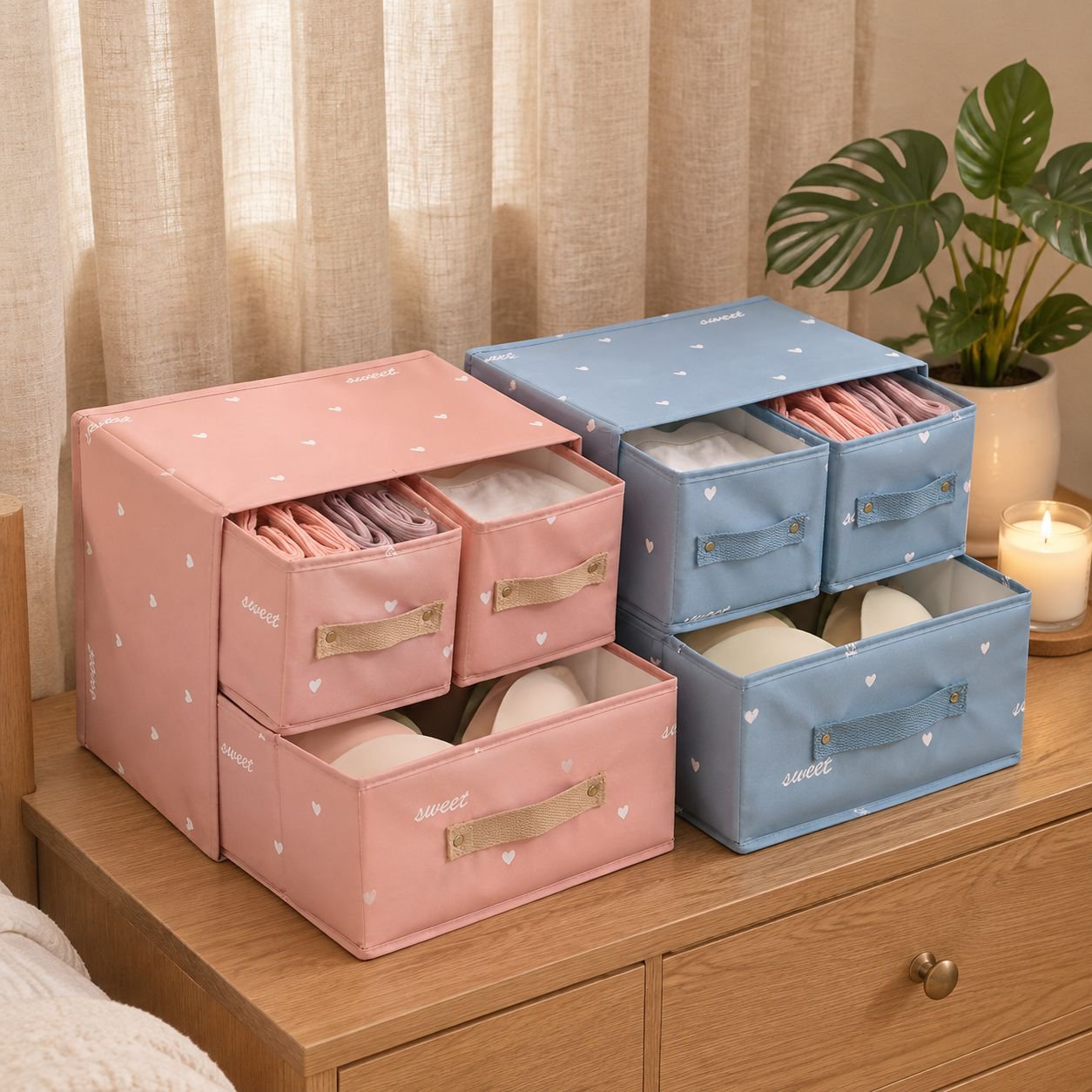 Multifunctional Fabric Wardrobe Drawer Storage Box