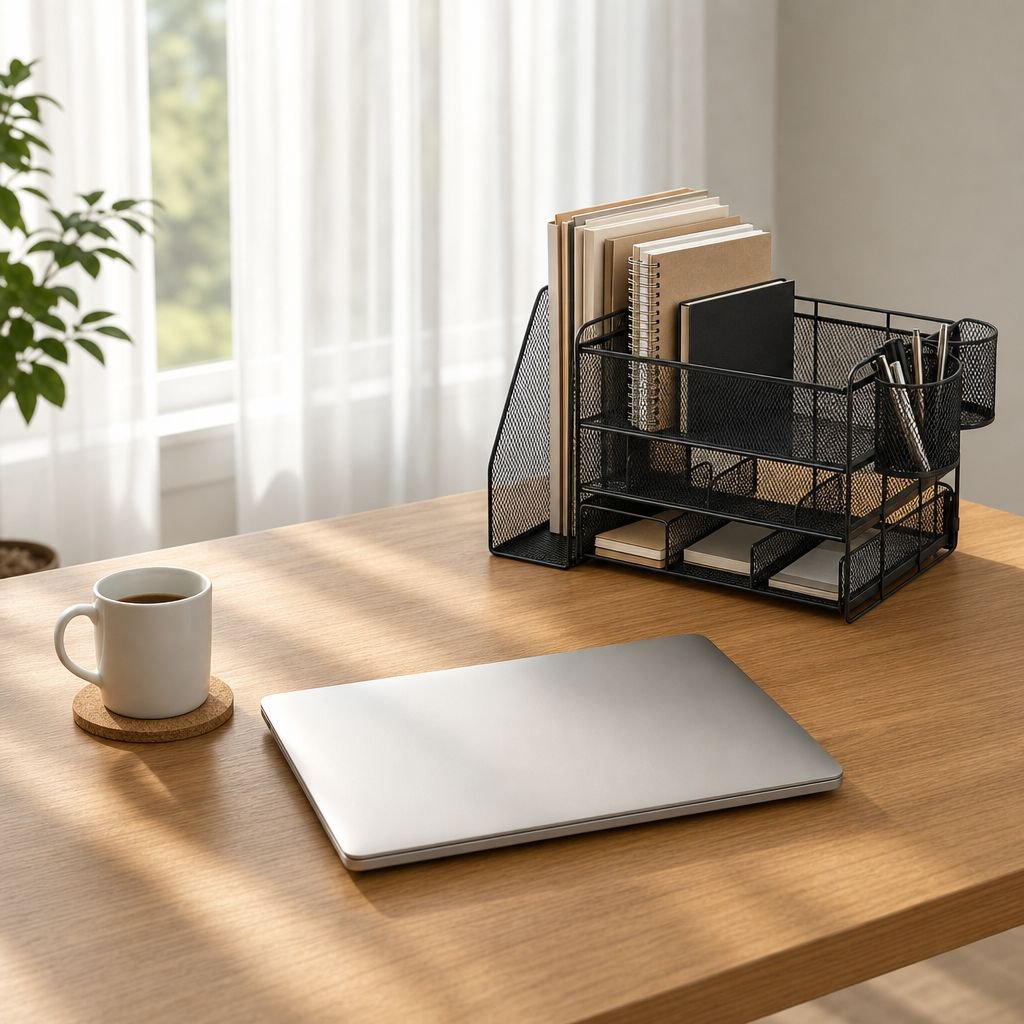 4-tier office desk file storage box for document organization