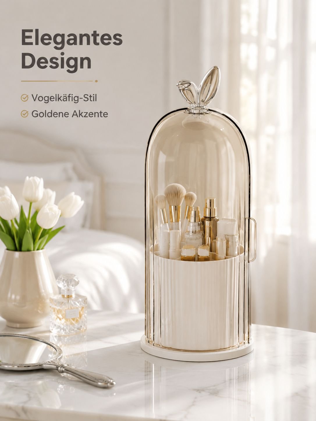 Drehbare, staubdichte Kosmetikaufbewahrungsbox