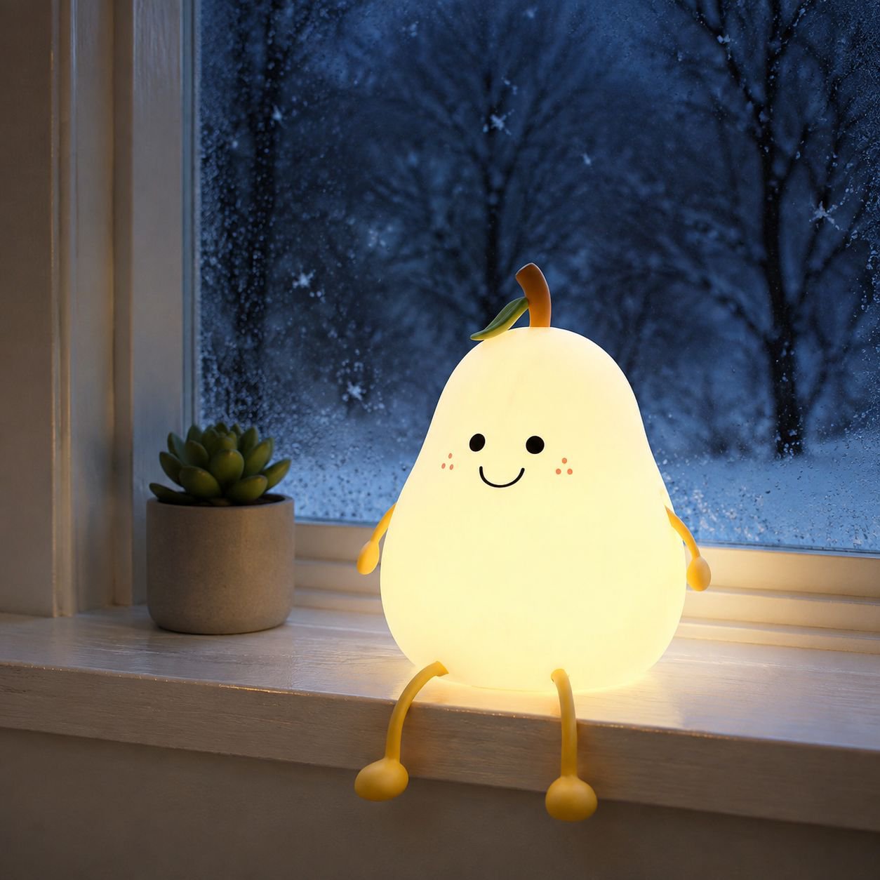Portable silicone night lamp with USB charger for kids rooms