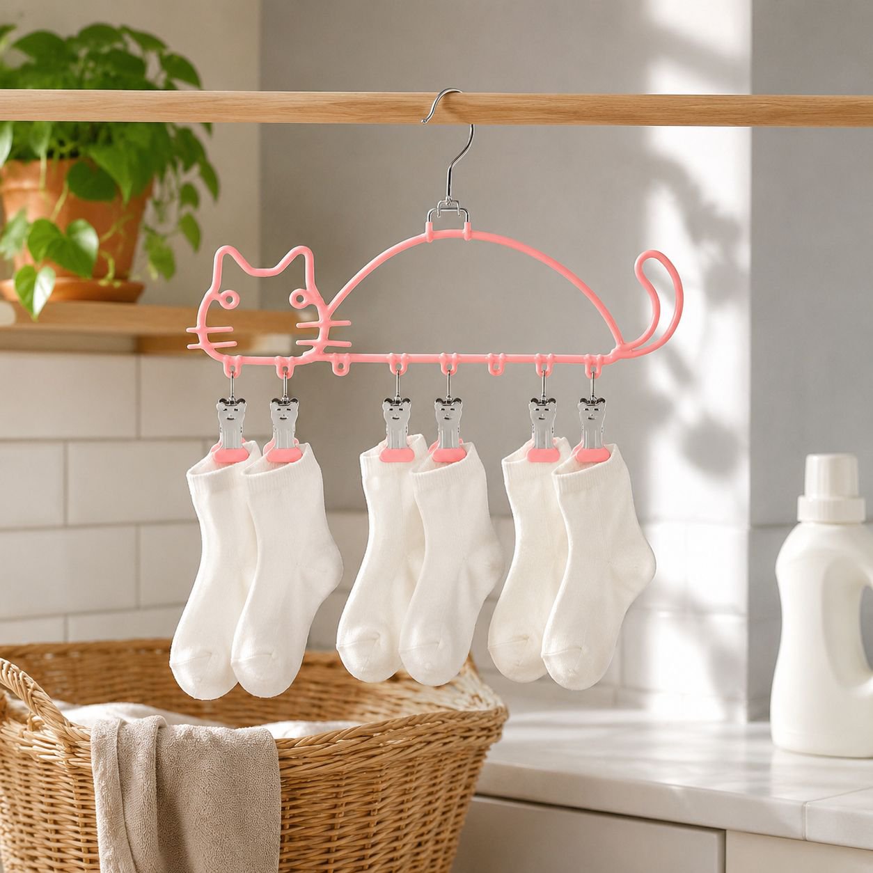 JMY - Cat-shaped Sock Clip Clothes Rack
