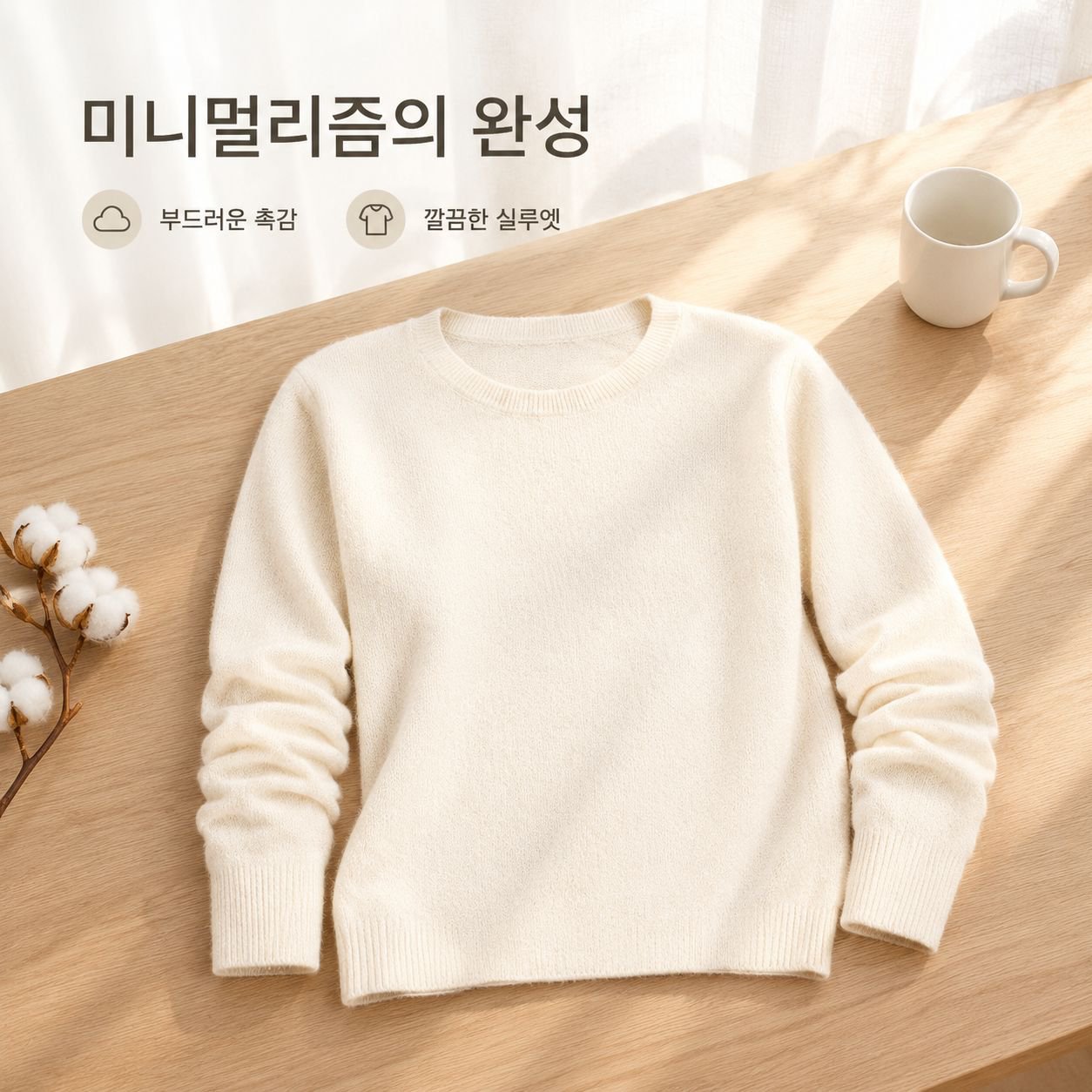 여성용 크루넥 긴팔 스웨터