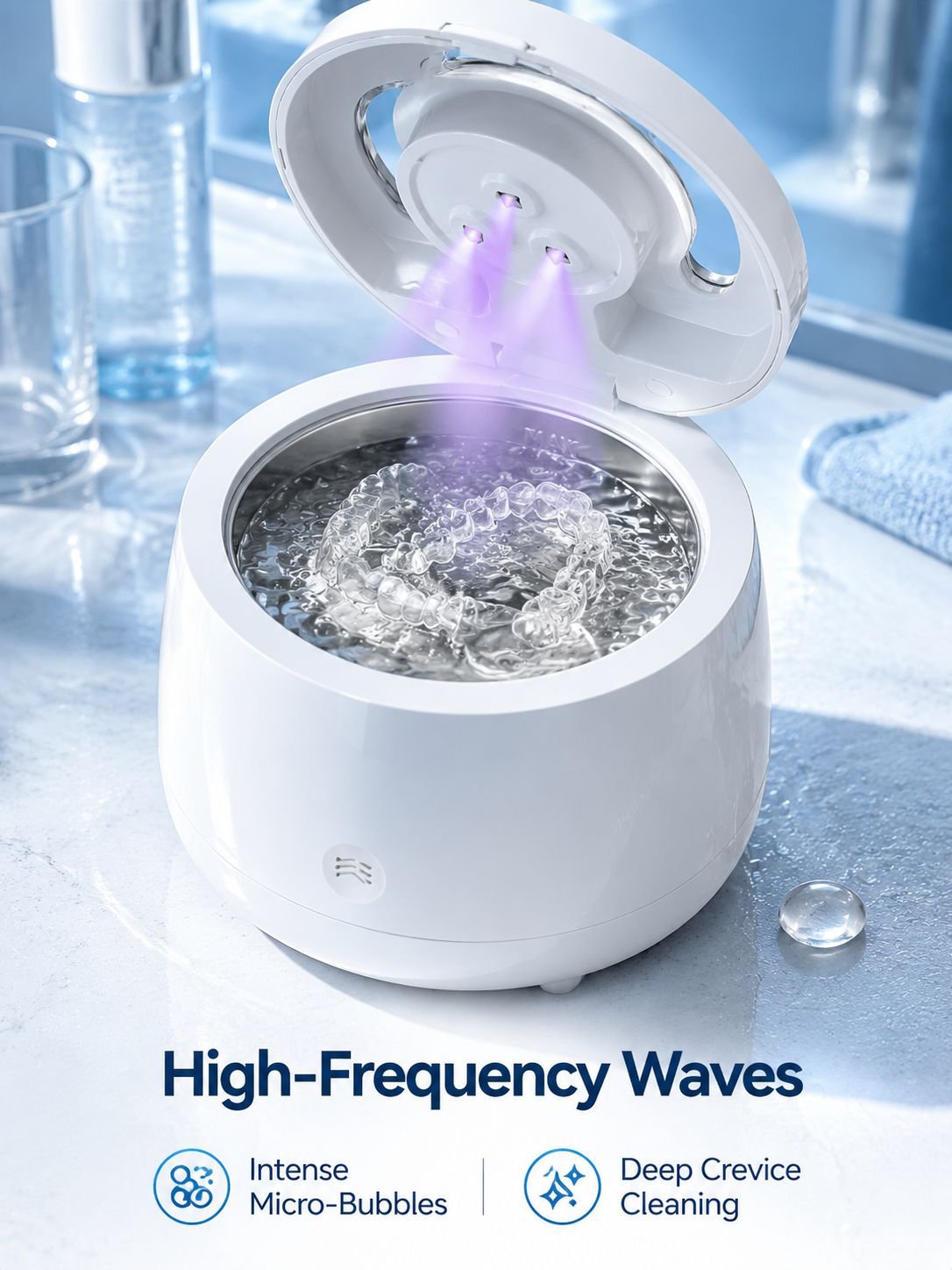 Multifunctional Denture & Retainer Jewelry Sonic Cleaner with UV Sterilizer