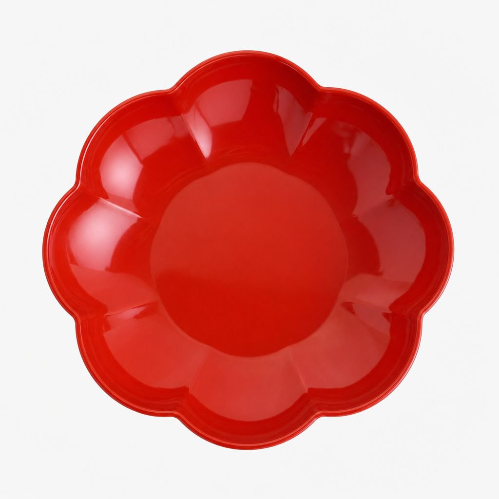 PP Anti-drop Red Flower Tray, Creative Floral Design for Home