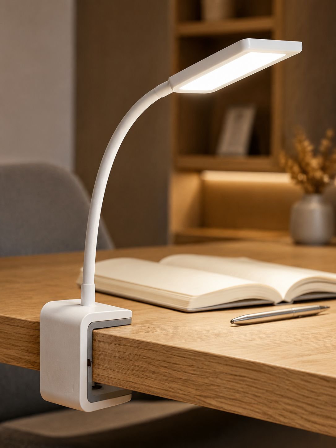 Lampe de bureau LED pliable avec horloge pour enfants