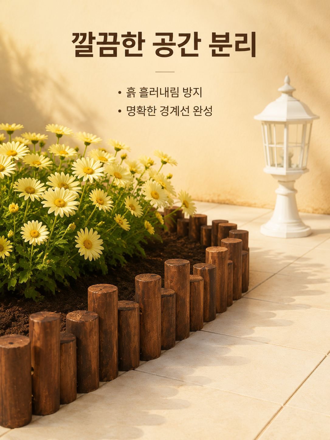 방부 정원 분리 목재 울타리 화단