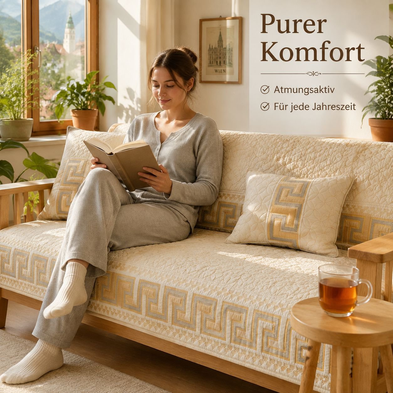 Neuer chinesischer Stil Sofahusse aus Baumwolle