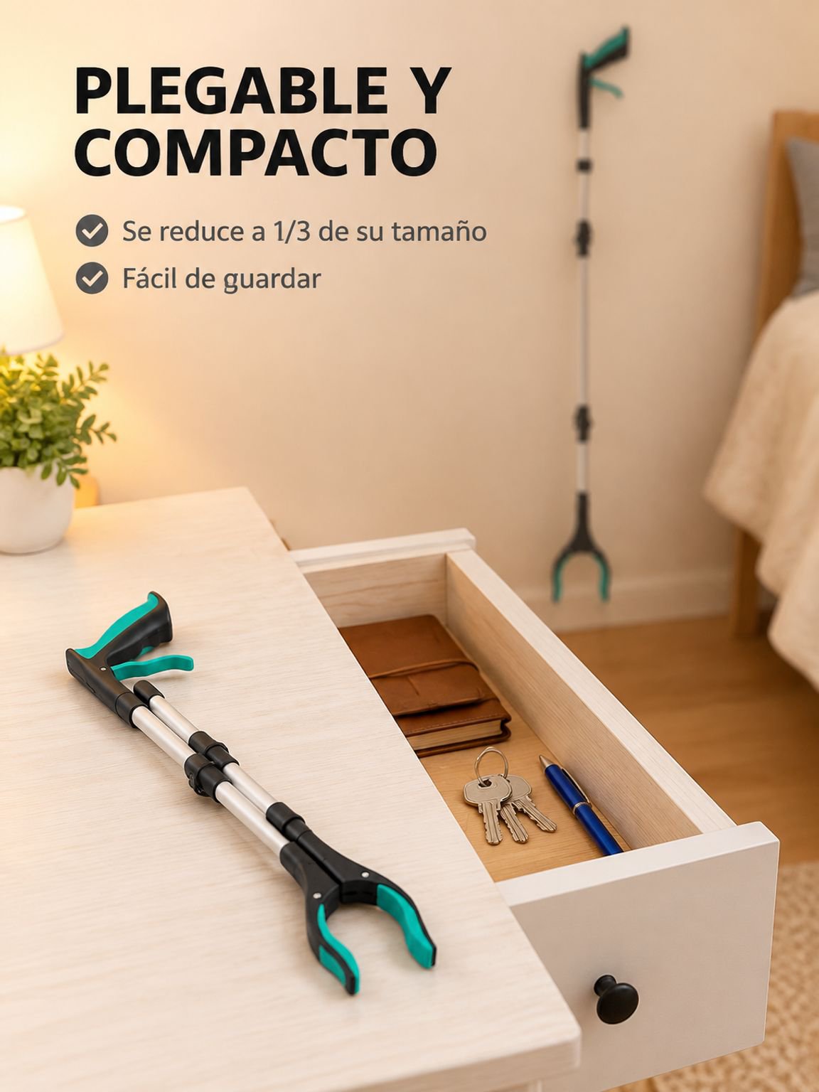 Clip para papelera plegable de tres secciones
