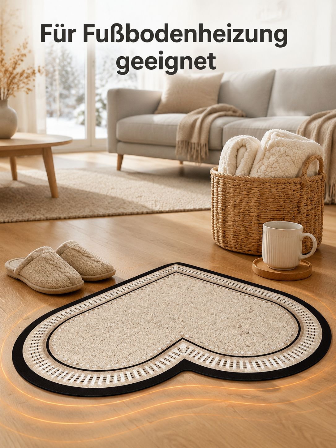 Herzförmige, saugfähige Schnell-Trocken-Matte
