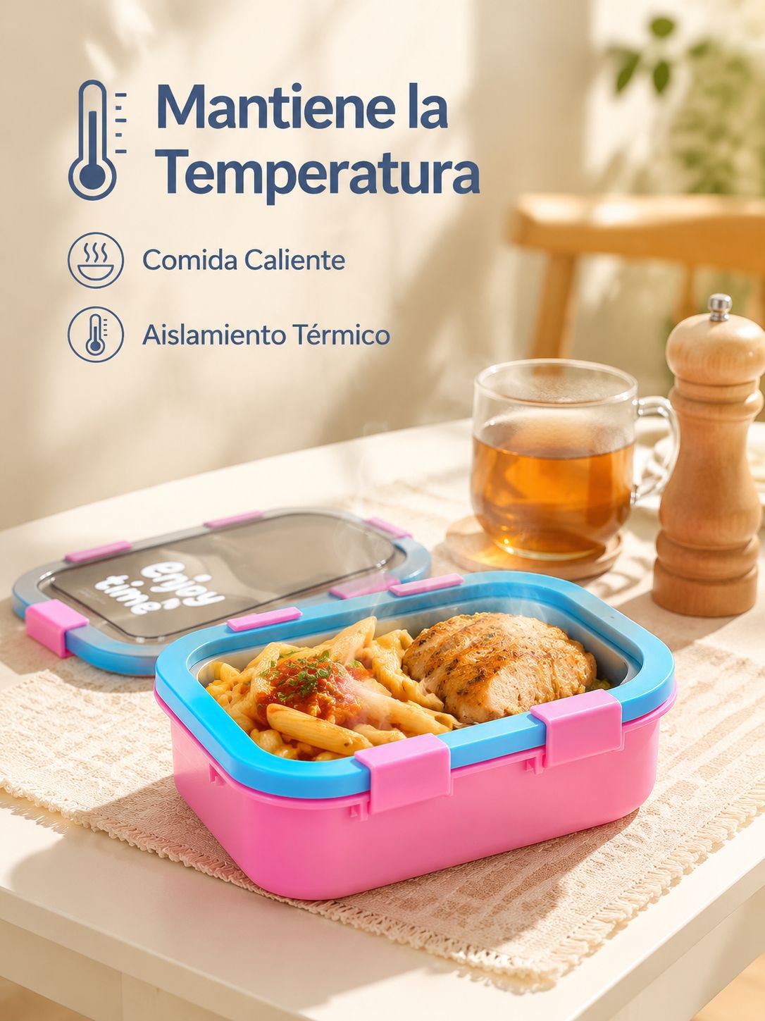 Lonchera térmica portátil de acero inoxidable 304 con compartimentos