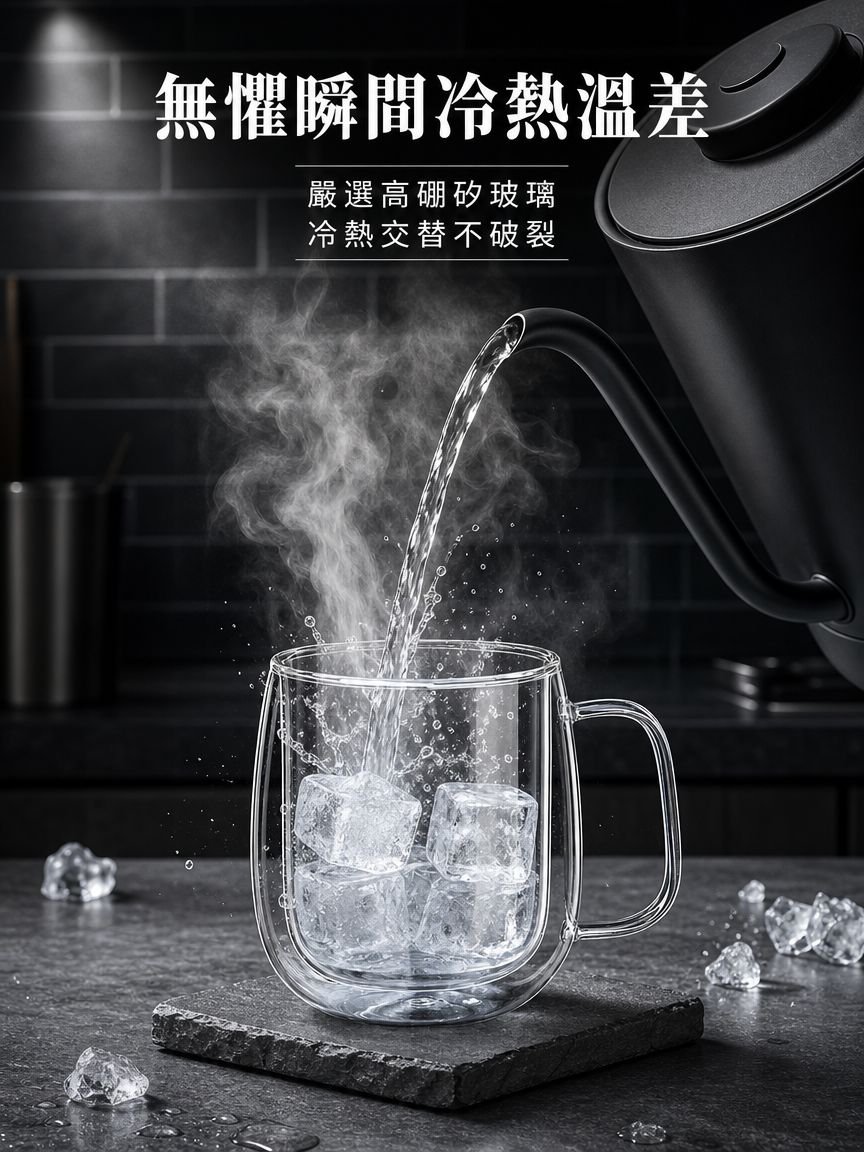 雙層玻璃杯家用手把杯