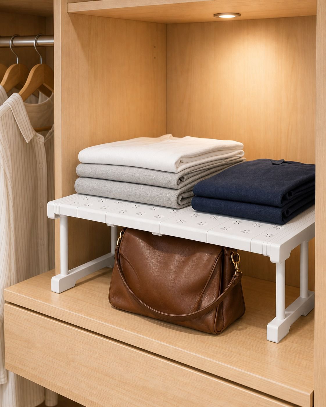 Wardrobe layered partition retractable cabinet compartment rack cabinet under sink layered storage r