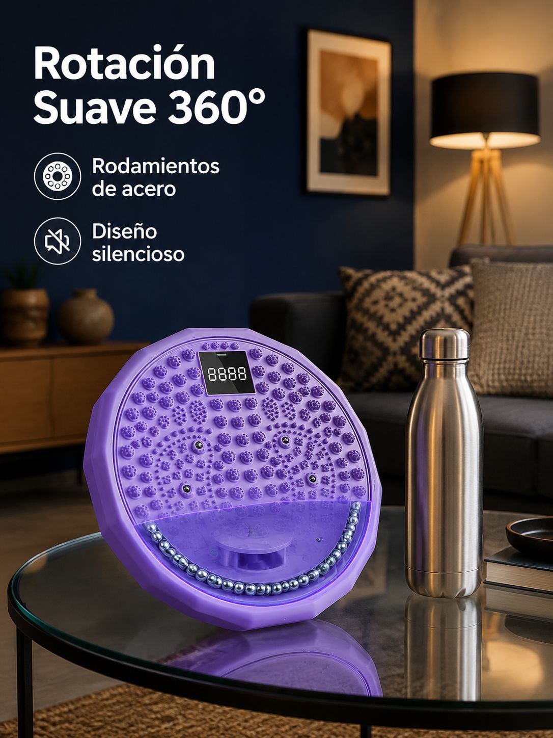 Disco multifuncional inteligente con pantalla digital, disco magnético para presión y masaje de pies