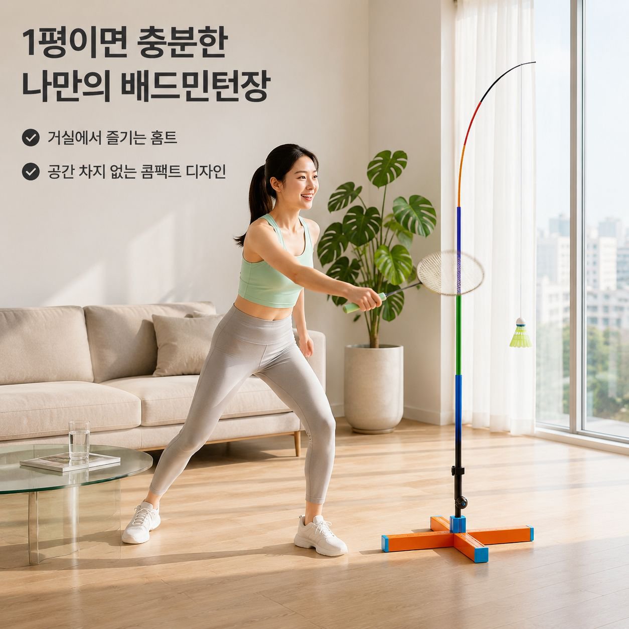실내외 배드민턴 셀프 트레이닝 보조기구