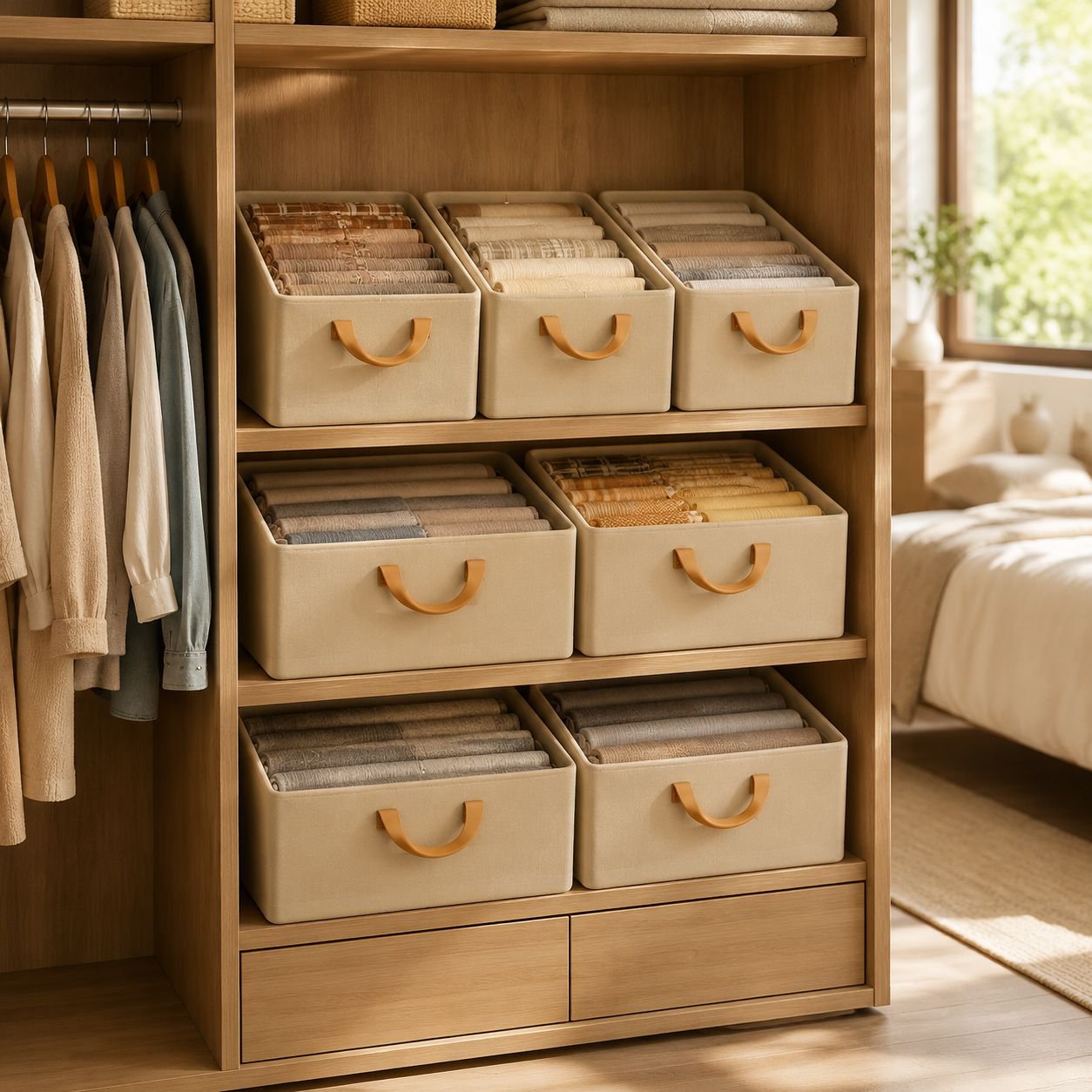 Transparent Steel Frame Clothes Storage Box, Layered with Lid, Foldable Storage Bin