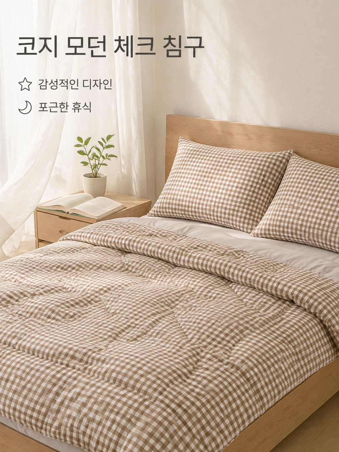순면 체크 패턴 침구 4종 세트