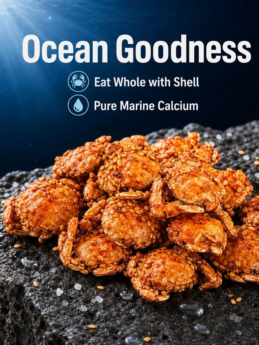 Gourmet crispy crab snack with spicy seasoning