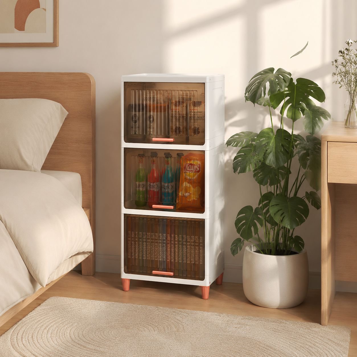 Organizador de ropa plegable de plástico de gran capacidad