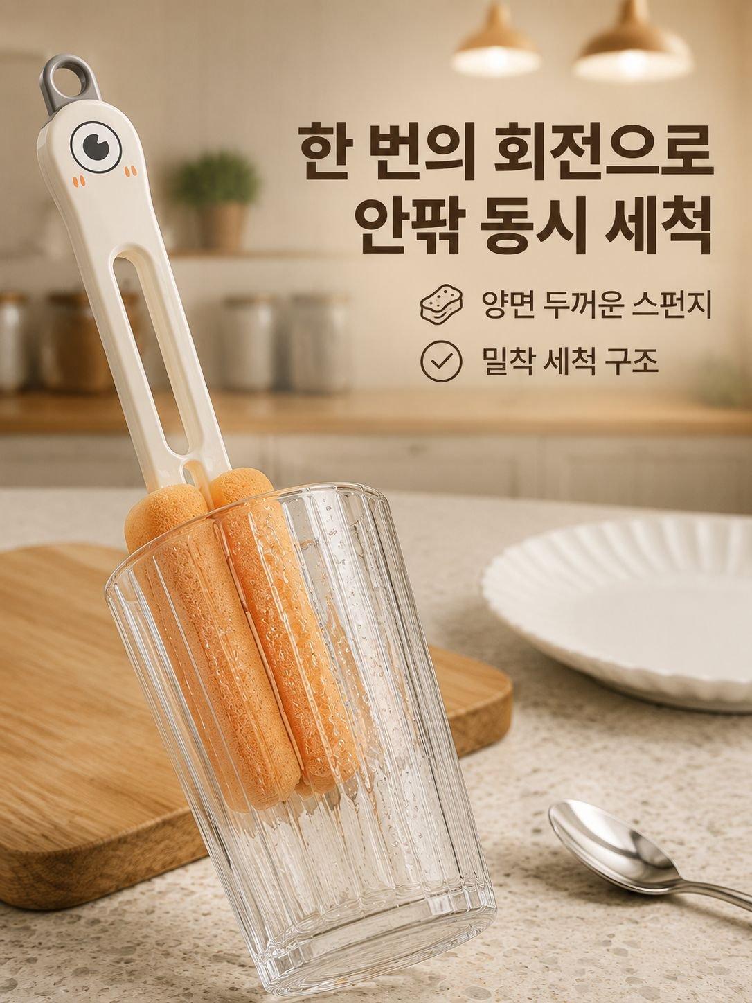 다기능 양면 긴 손잡이 컵 브러쉬