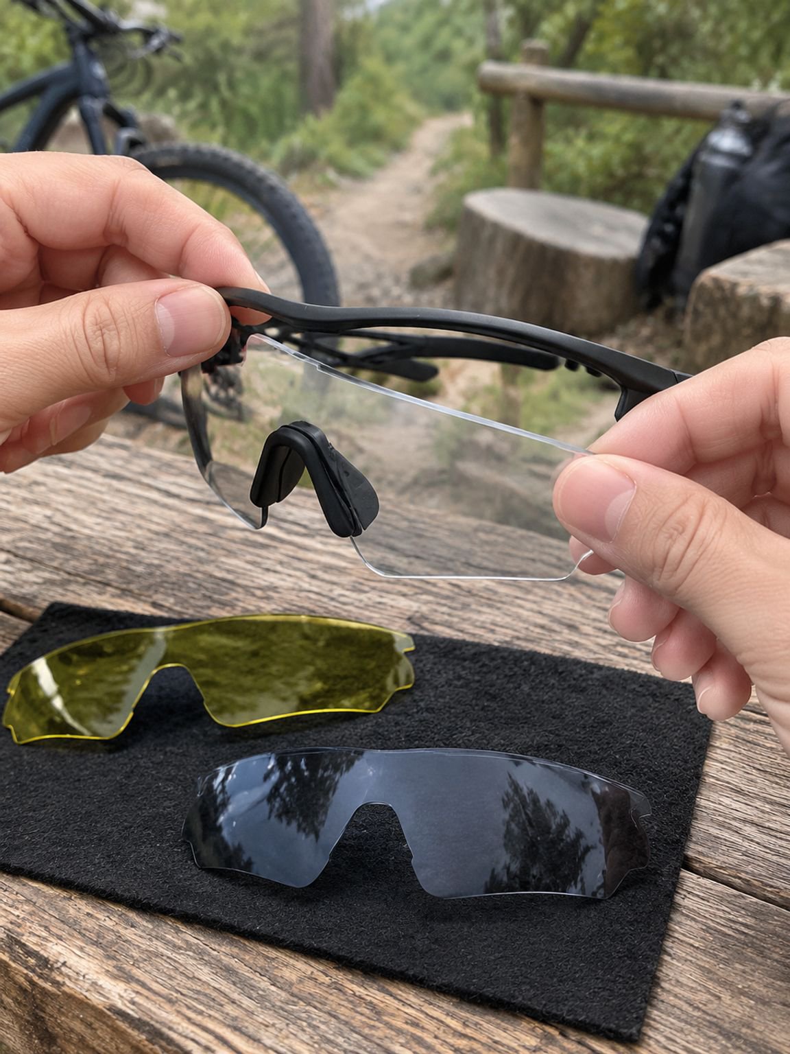 Lunettes UV pour cycliste pratiquant le vélo de route