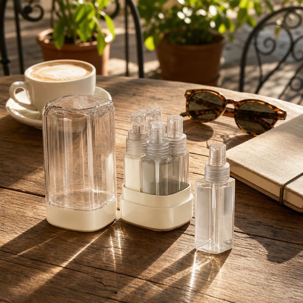 Reusable cosmetic lotion bottle for on-the-go