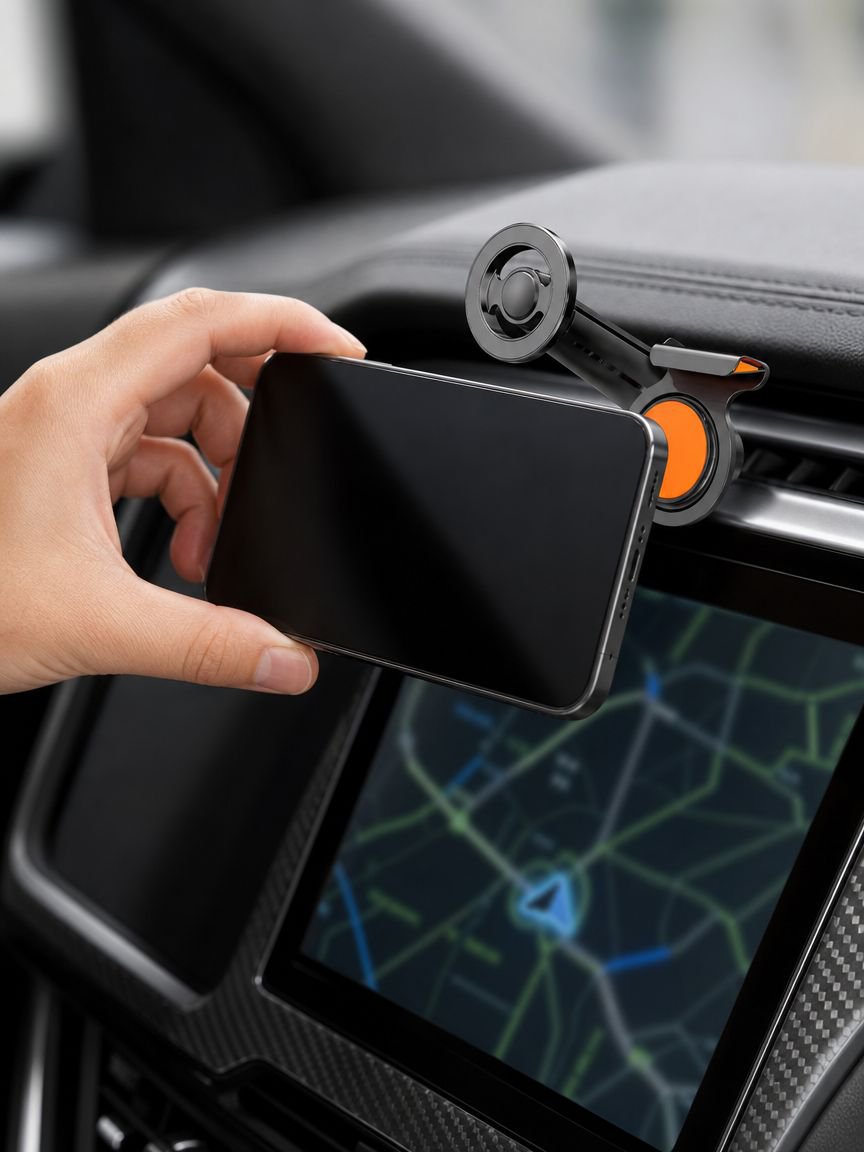 Soporte de navegación para coche con diseño compacto y elegante