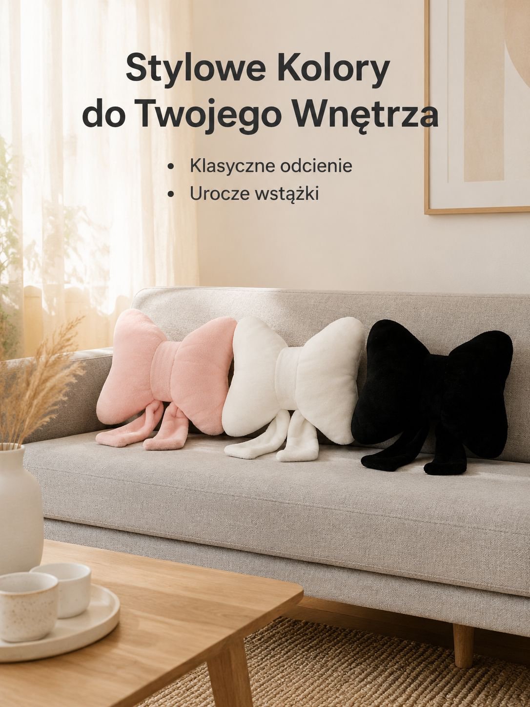 Nordycka poduszka z kokardą do krzesła w akademiku