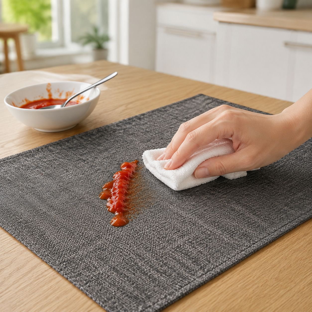 Double-layer Imitation Linen Cloth Placemat Home Insulation Mat Hotel Coaster