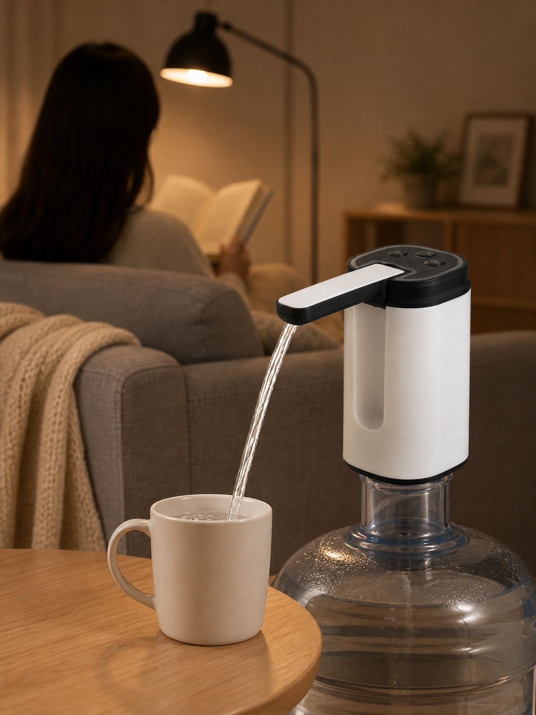 Small portable bottled water pump for kitchen