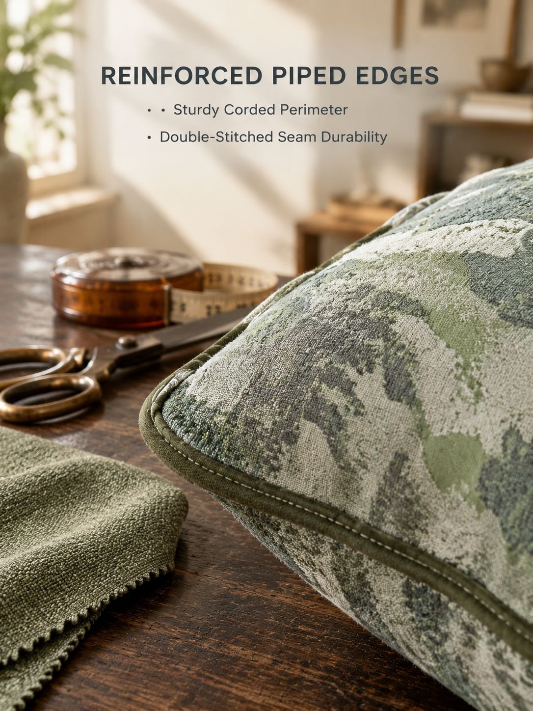French country green throw pillow for sofa decor