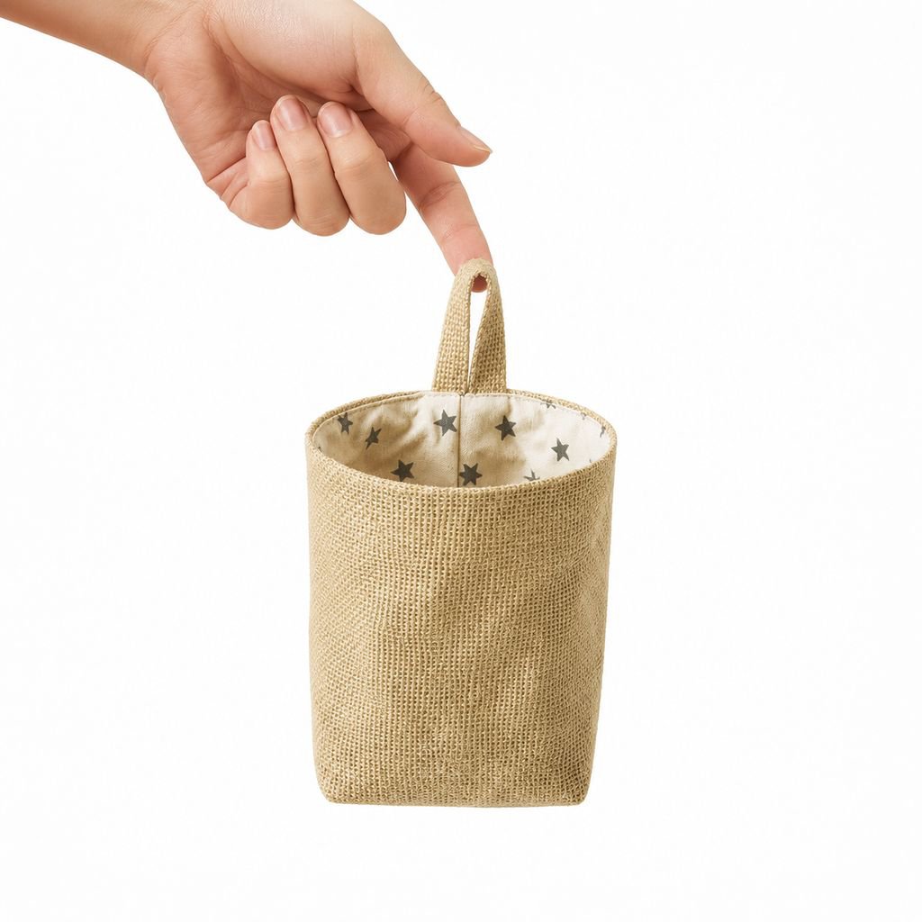 Durable and stylish jute organizer for decluttering space