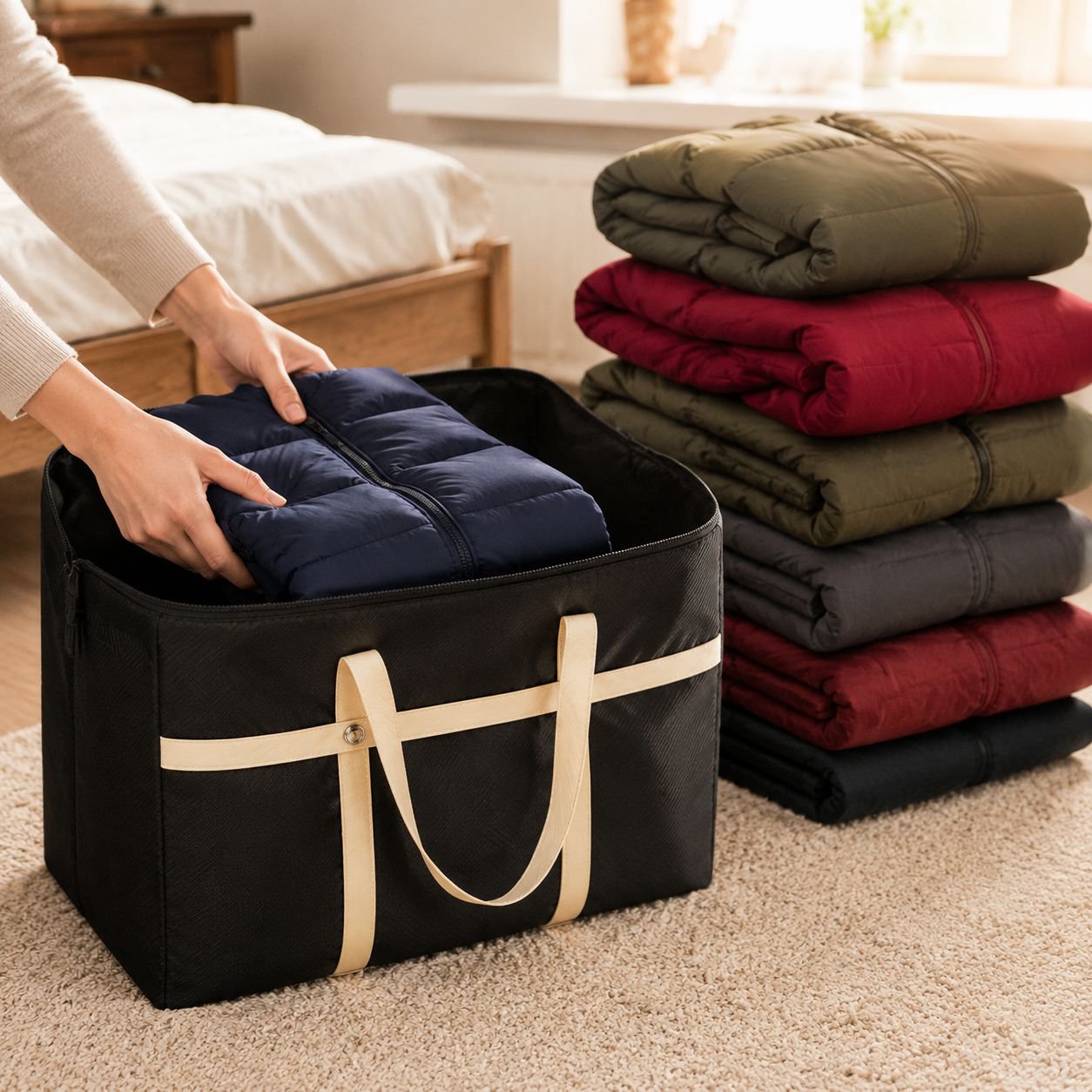 Large moisture-proof quilt storage bag for home use