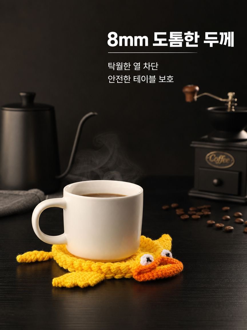 신상 핸드메이드 코바늘 동물 캐릭터 컵받침 스트레스 해소 귀여운 디자인