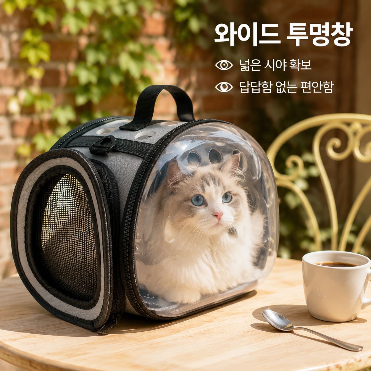 휴대용 투명 캣백 접이식 대용량 펫백