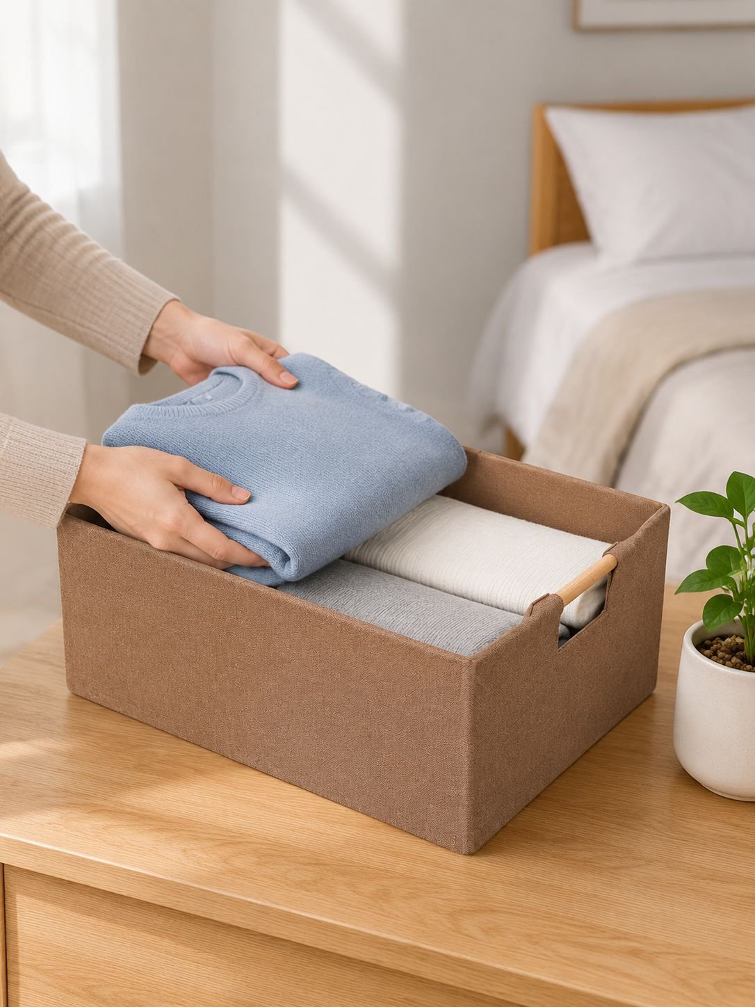 Eco-friendly fabric storage box for sustainable home organization
