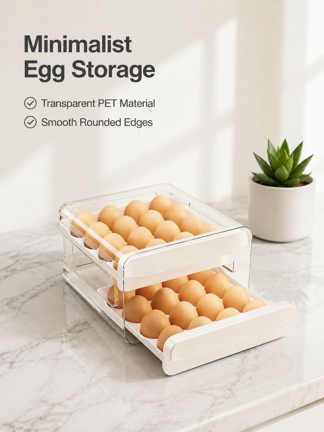 Space-Saving Egg Container for Refrigerator